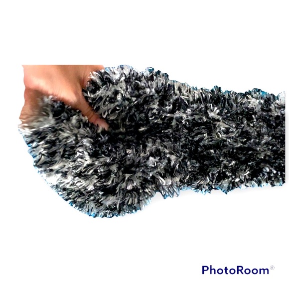 Ultra-Soft Long Fuzzy Scarf | Charcoal Mix | One Size - Picture 4 of 4